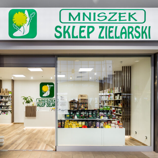 Projekt wnętrz sklepu zielarskiego „Mniszek”